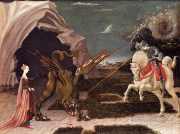  Paolo Canvas - St George And The Dragon early Renaissance Paolo Uccello
